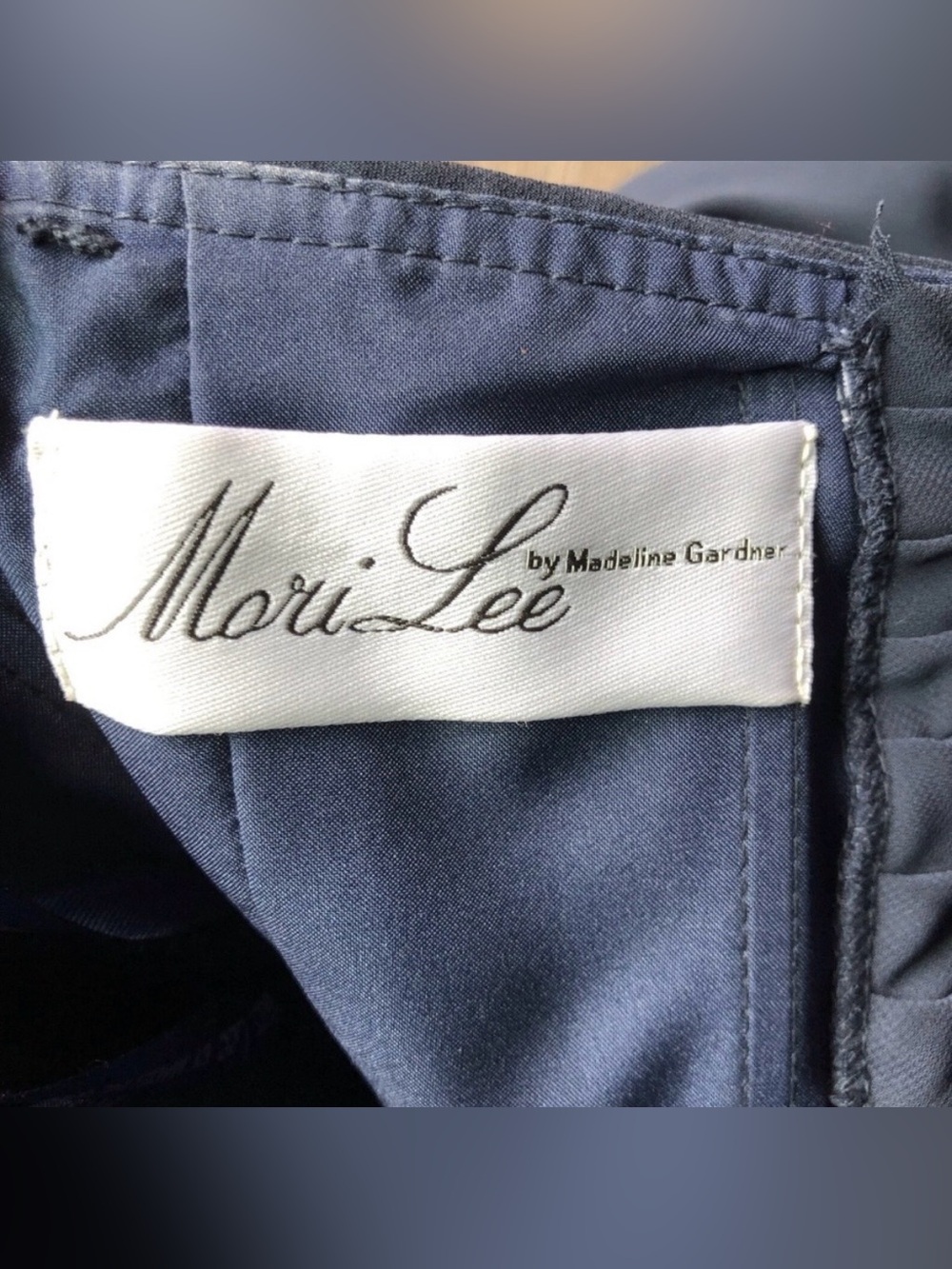 Mori Lee Strapless Slate Blue Cocktail Dress - Picture 10 of 10